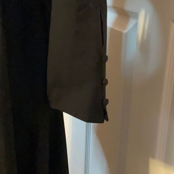 Zara Long Sleeve Black V Neck Midi Dress Small - Picture 4 of 6